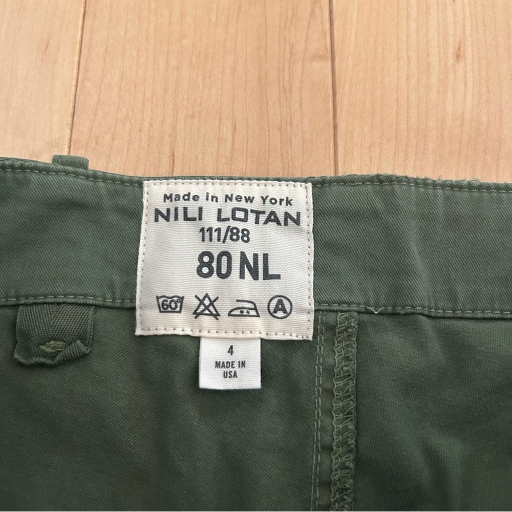 Nili Lotan Cropped Military Utility Cargo Green Pant Size 4 - Picture 6 of 8